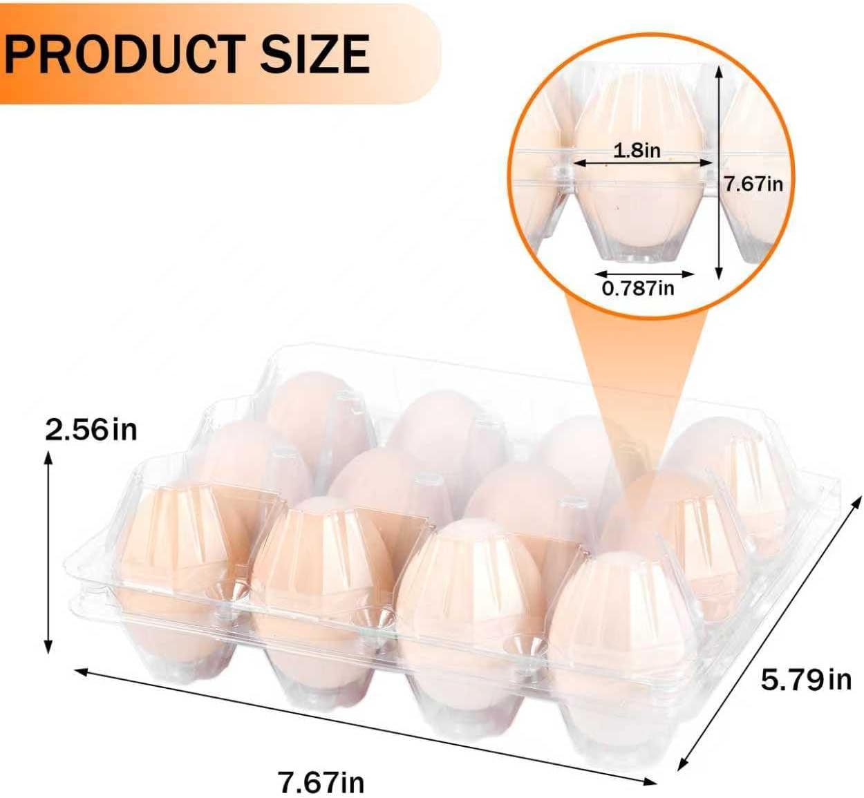 100 Pack 12 Count Plastic Egg Cartons - Bulk Cheap Clear Reusable Egg Containers for Chicken Eggs, Dozen Egg Storage Solutions.