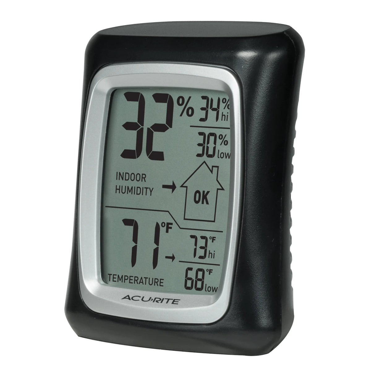 AcuRite digital thermometer and hygrometer for monitoring chicken coop temperature and humidity