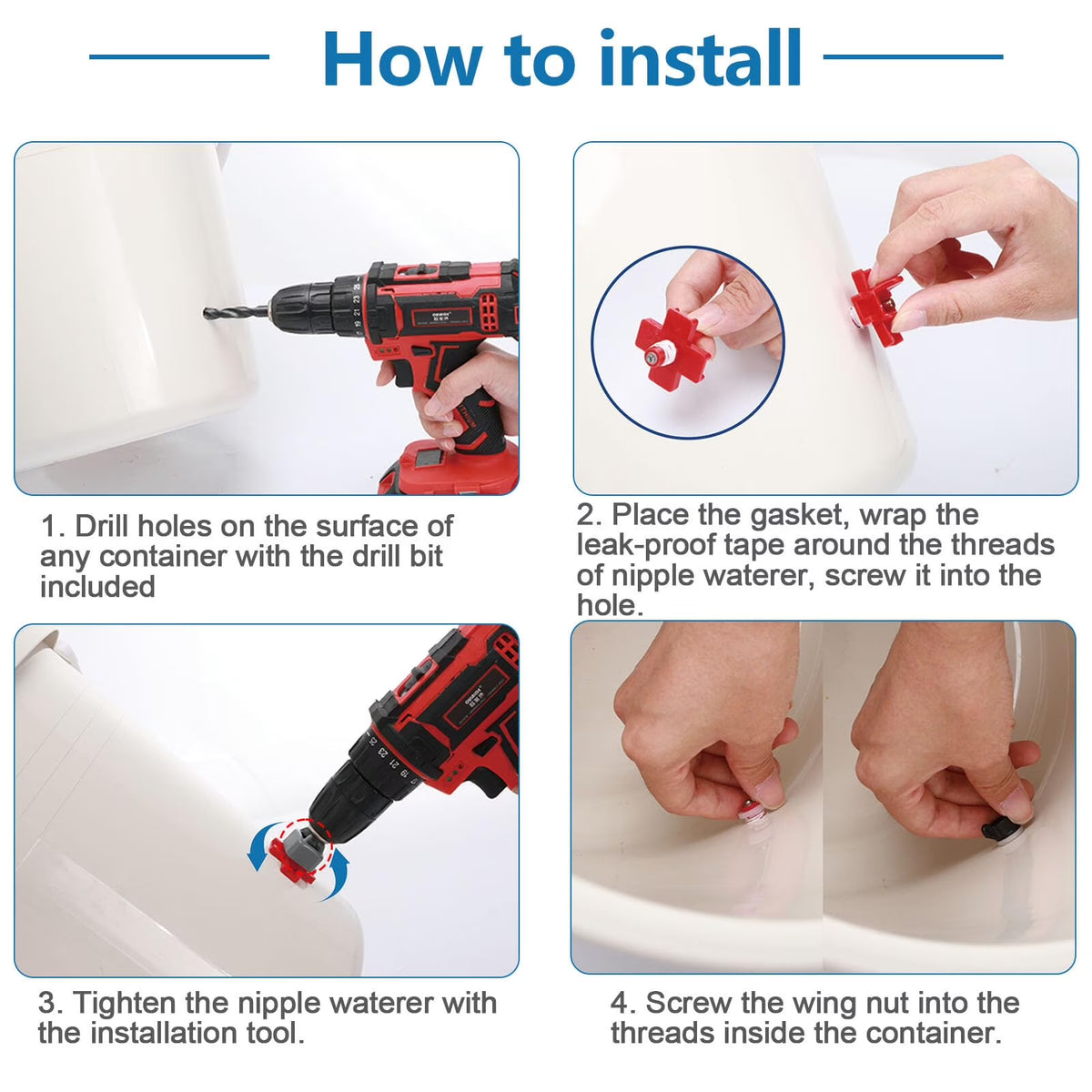 20-Pack Horizontal Chicken Watering Nipples – DIY Poultry Waterer Kit