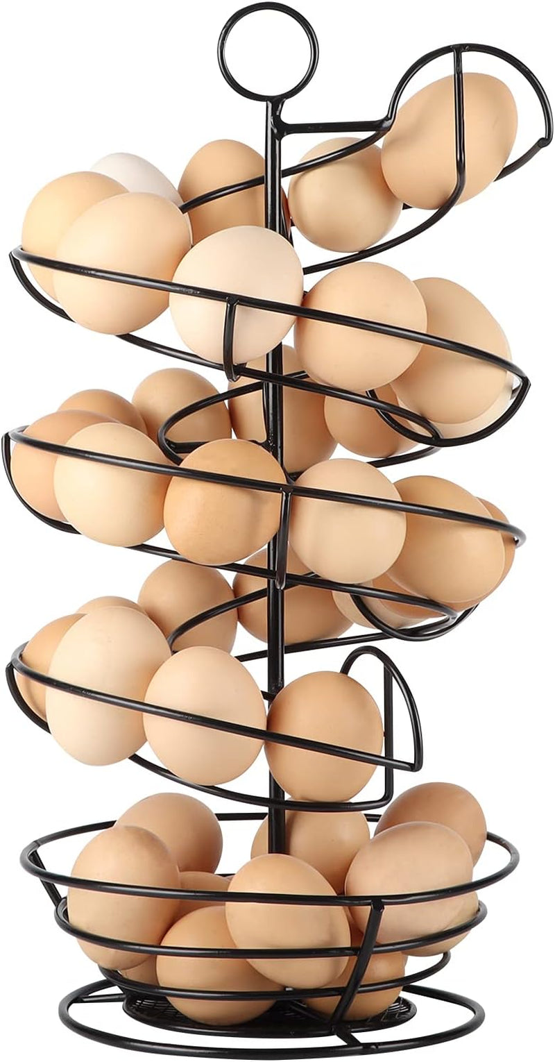 Black Spiral Egg Skelter with Storage Basket