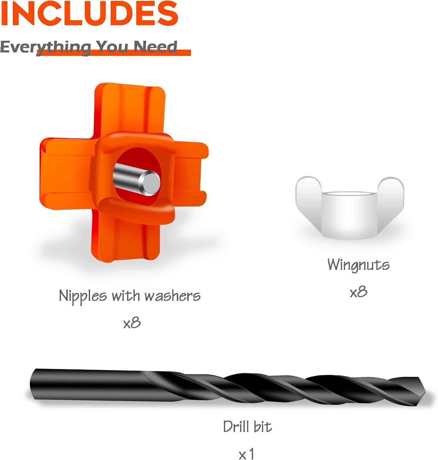Chicken Waterer Nipple Horizontal Side Mount Automatic Nipples Drinker for Chickens 8 Pack