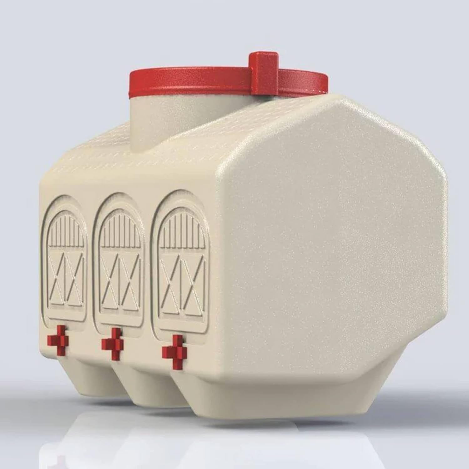 Overez Automatic Chicken Waterer with No Spill System, outside and inside Poultry Drinker, Large 12 Gallon High Capacity Drinking Bottle Dispenser for Hens
