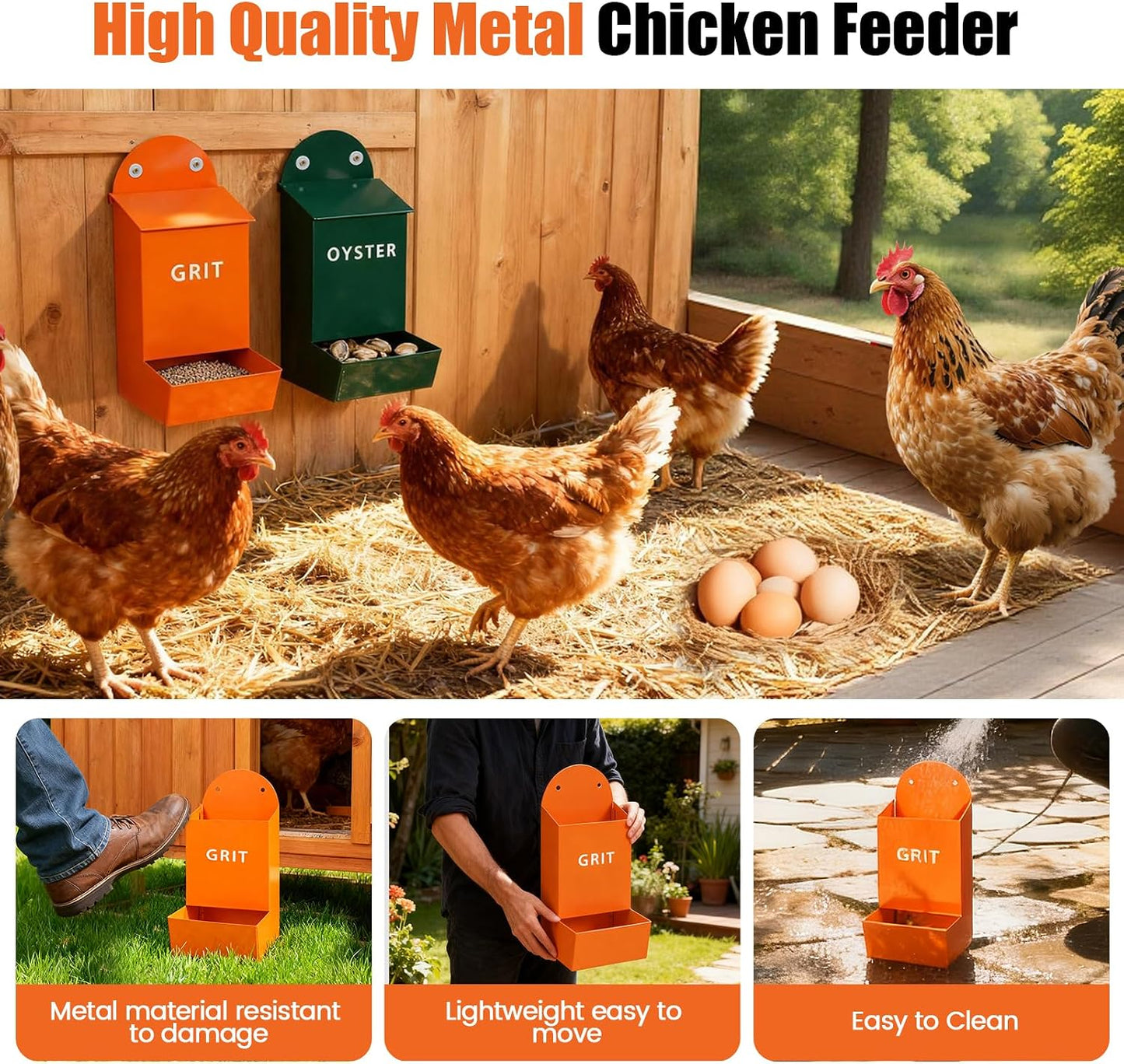 2-Pack Chicken Grit & Oyster Shell Feeder