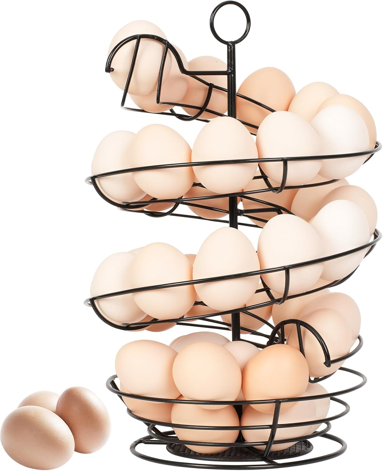 Spiral Metal Egg Holder Countertop, Fresh Egg Holder Countertop,Egg Storage for Countertop, Spiral Egg Storage Display Rack for Kitchen,Farmhouse
