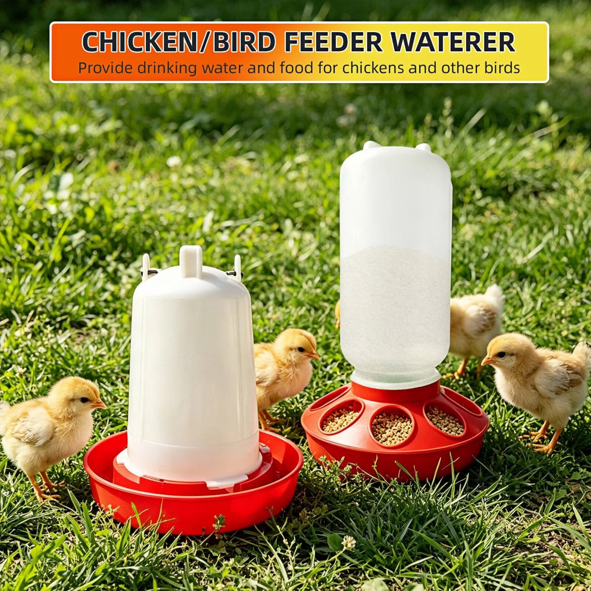 Adjustable Chick Feeder & Waterer Set – 2-Piece Brooder Kit