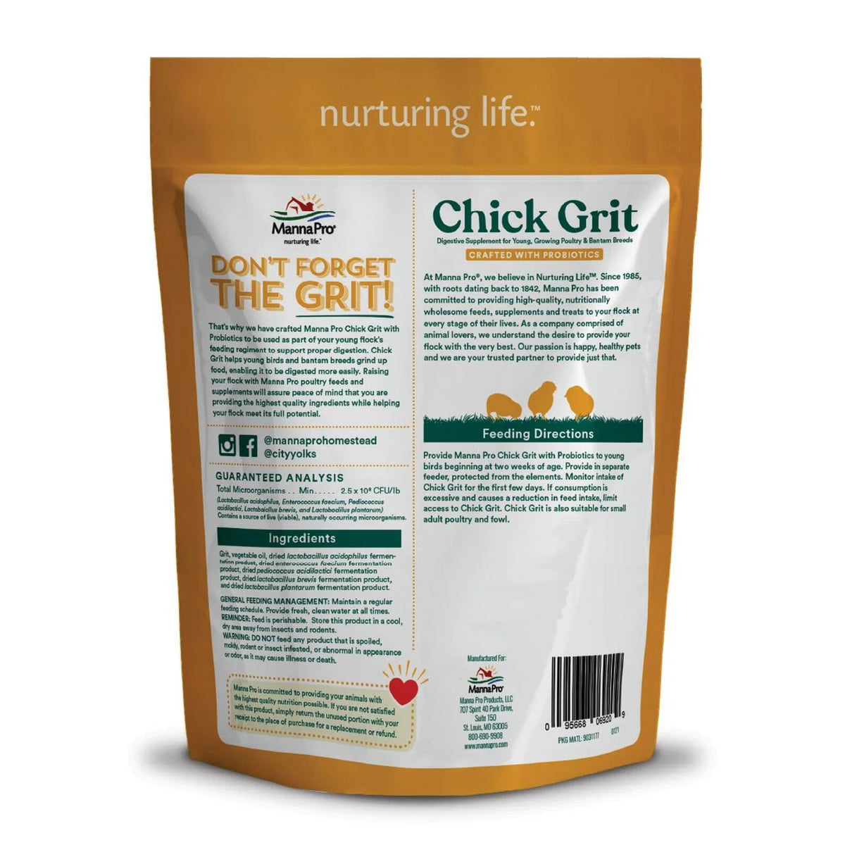 Manna Pro chick grit with probiotics, 5-pound bag