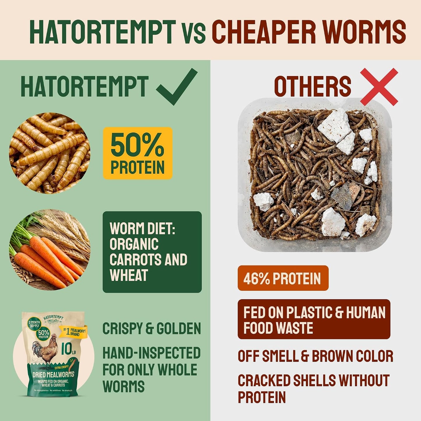 5Lb Dried Mealworms for Chickens & Wild Birds, Chicken Feed | High-Protein Chicken Food - Meal Worms Fed an Organic Diet - Hand Inspected Treats for Laying Hens & Ducks - 2 Yr Shelf Life
