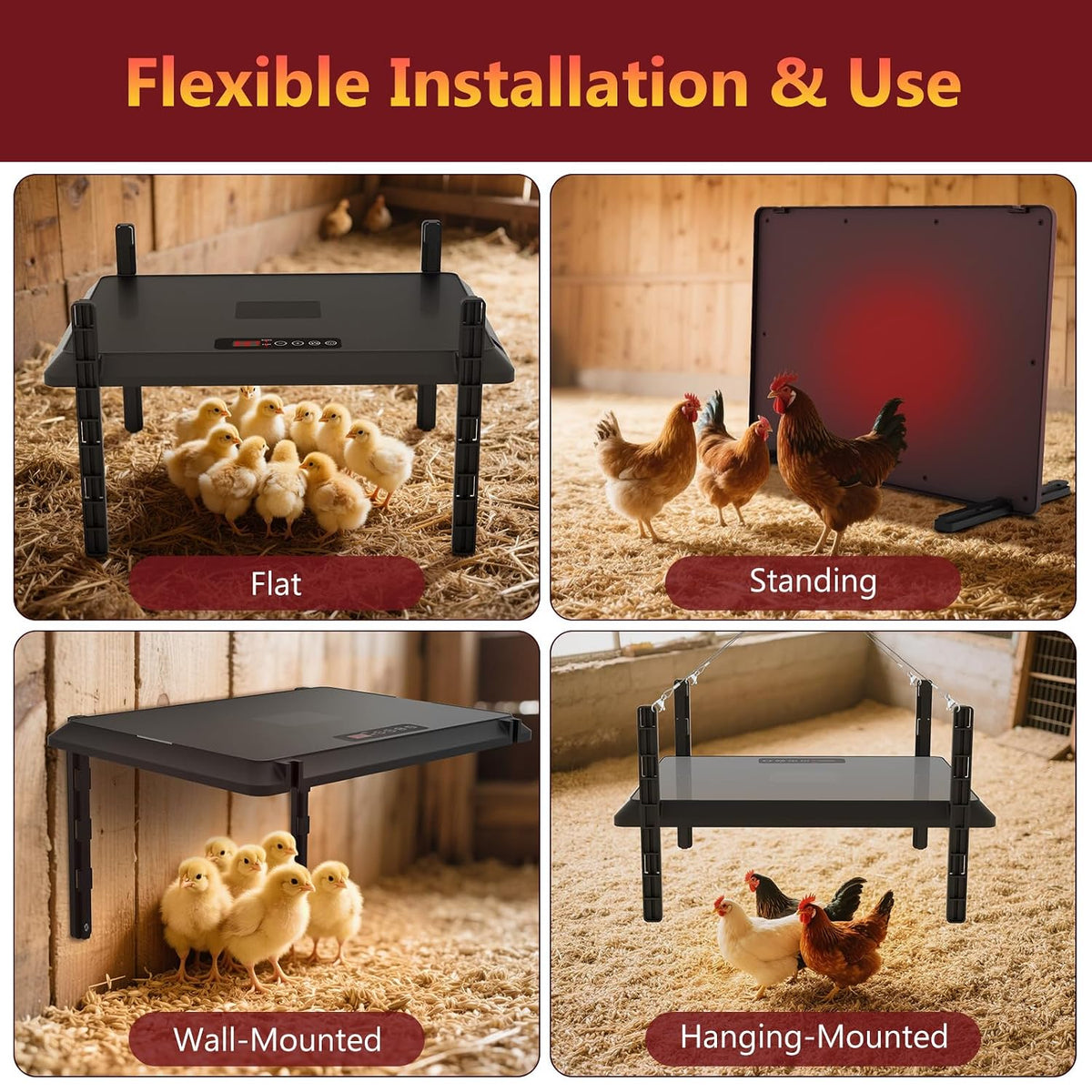 75W chick brooder plate with timer and adjustable heat