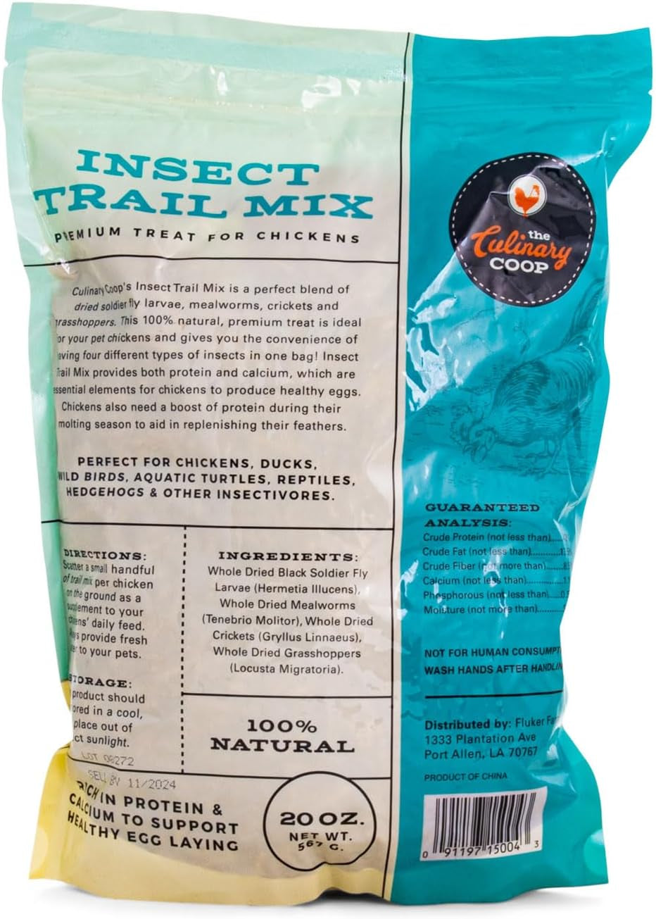 Culinary Coop Premium Chicken Treats, Dried Insect Trail Mix, 20 Oz