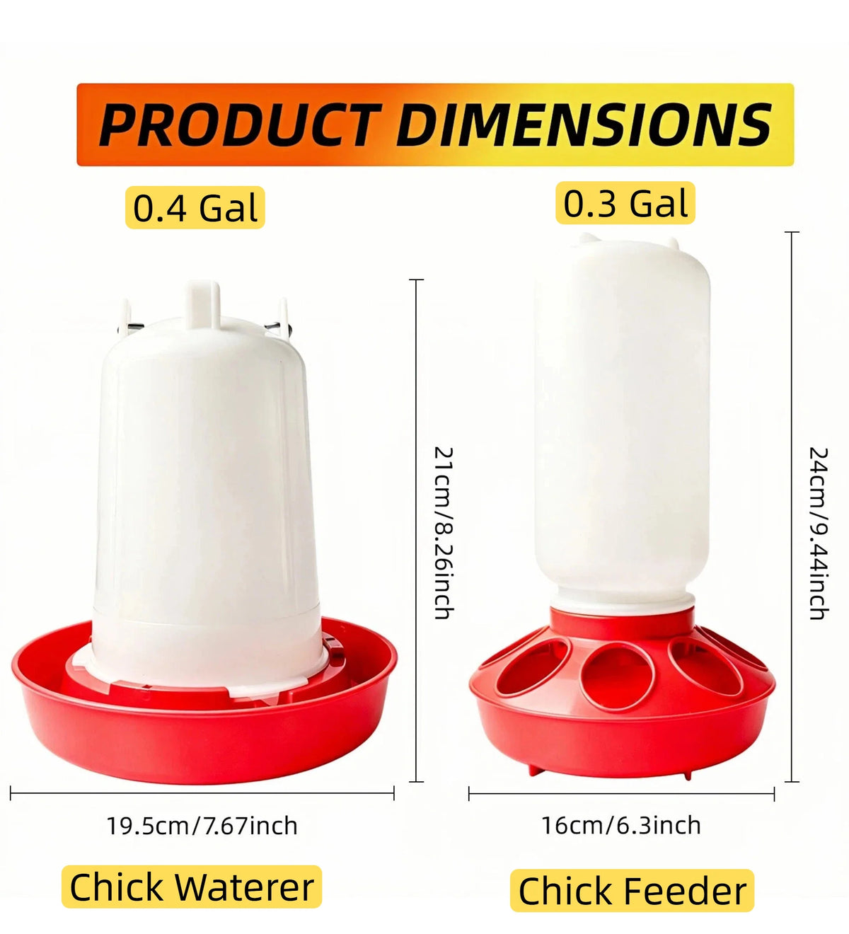 Adjustable Chick Feeder & Waterer Set – 2-Piece Brooder Kit