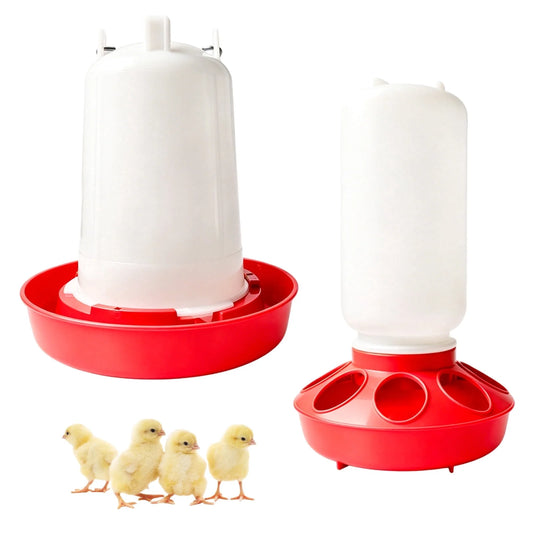 Adjustable Chick Feeder & Waterer Set – 2-Piece Brooder Kit