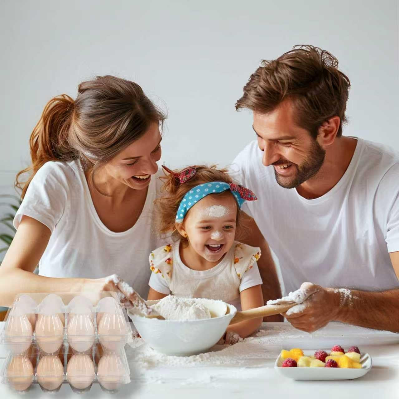 100 Pack 12 Count Plastic Egg Cartons - Bulk Cheap Clear Reusable Egg Containers for Chicken Eggs, Dozen Egg Storage Solutions.