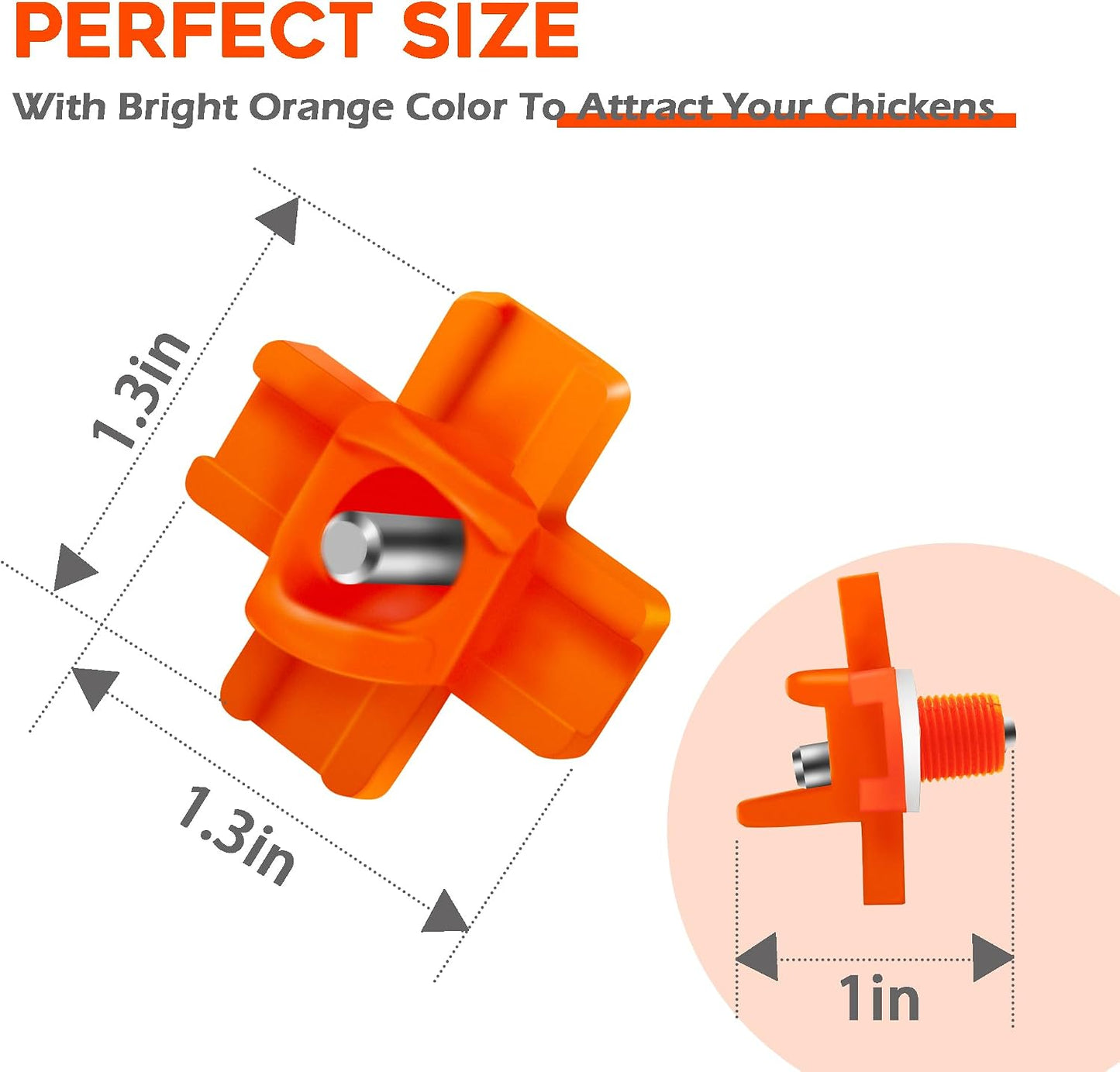 Chicken Waterer Nipple Horizontal Side Mount Automatic Nipples Drinker for Chickens 8 Pack