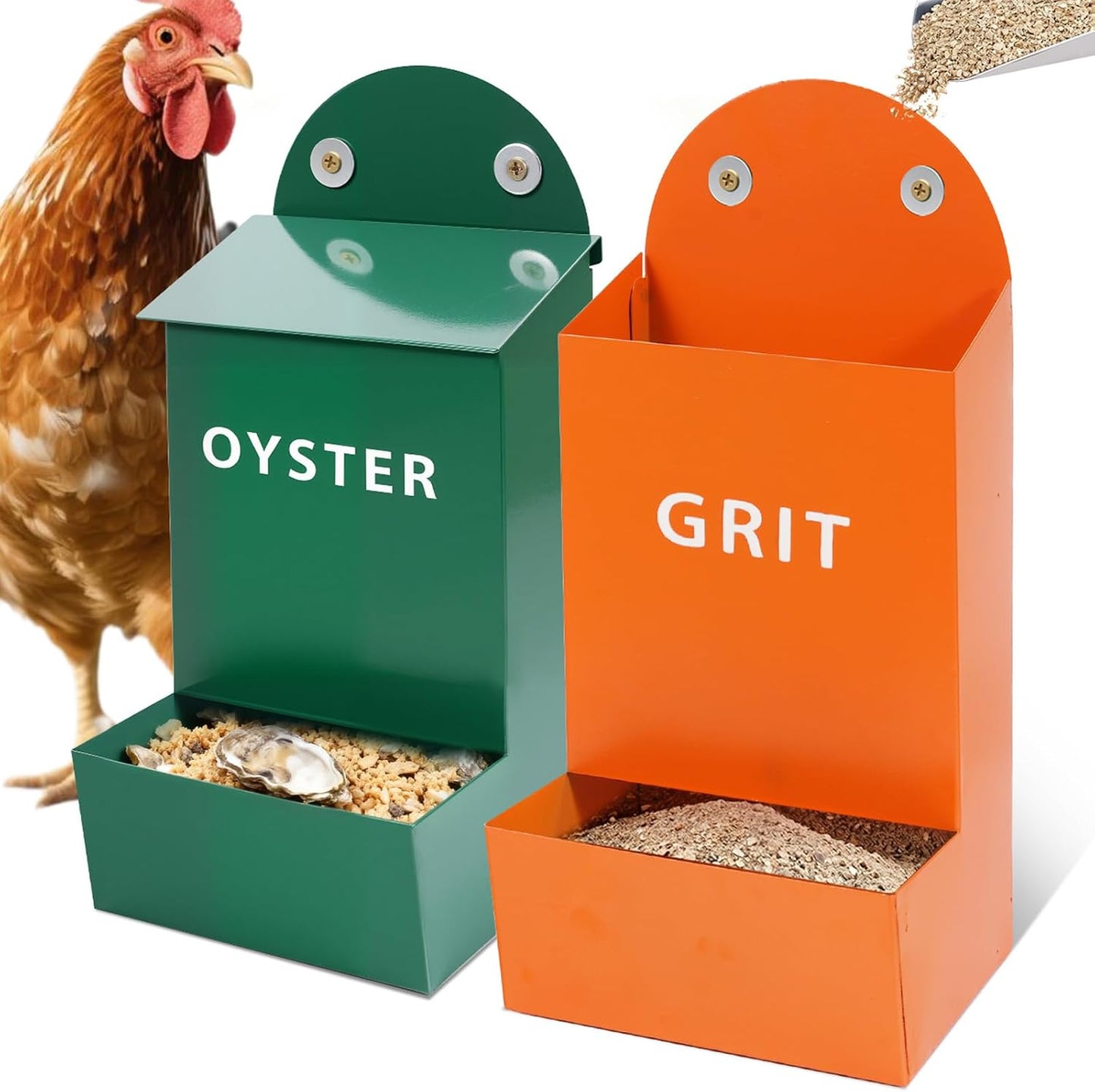 2-Pack Chicken Grit & Oyster Shell Feeder