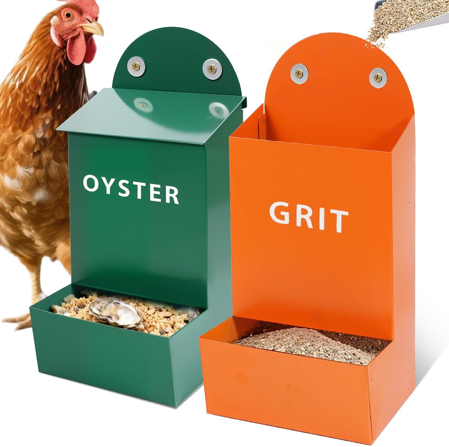2-Pack Chicken Grit & Oyster Shell Feeder