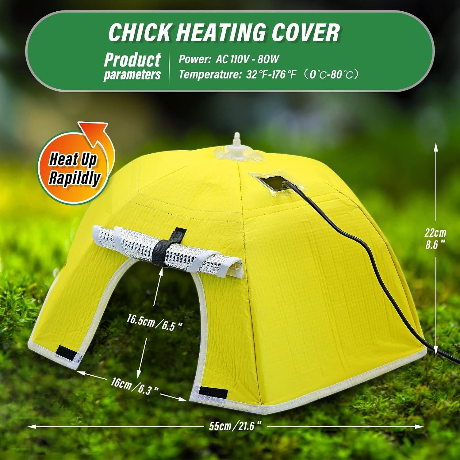 Chicken Brooder Box for Chicks Brooder Plate Chick Heater Warmer for 10 Newborns Baby Chicken Supplies for Chicks Duckling Quail Goose Poultry Bird Breeding Box