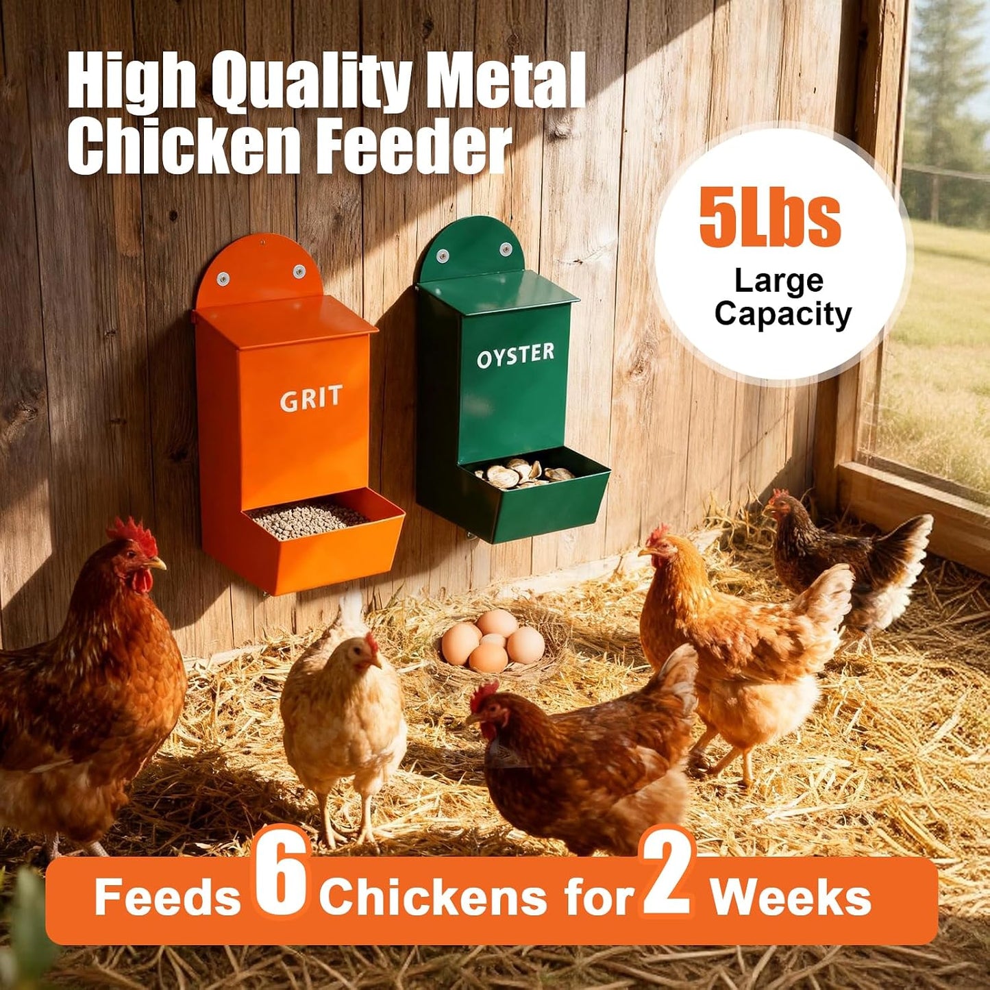 2-Pack Chicken Grit & Oyster Shell Feeder