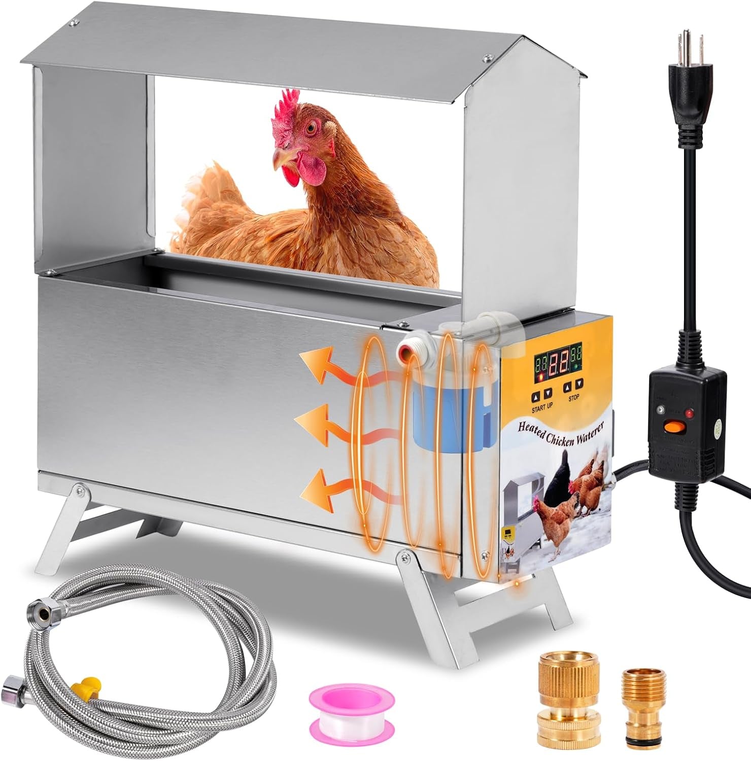 1.5-Gallon Heated Chicken Waterer for Winter