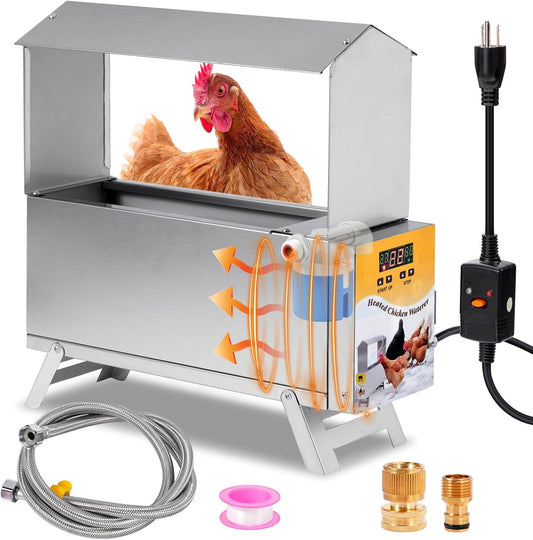 1.5-Gallon Heated Chicken Waterer for Winter