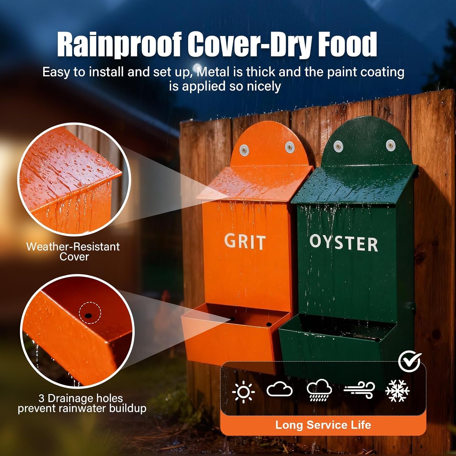 2-Pack Chicken Grit & Oyster Shell Feeder