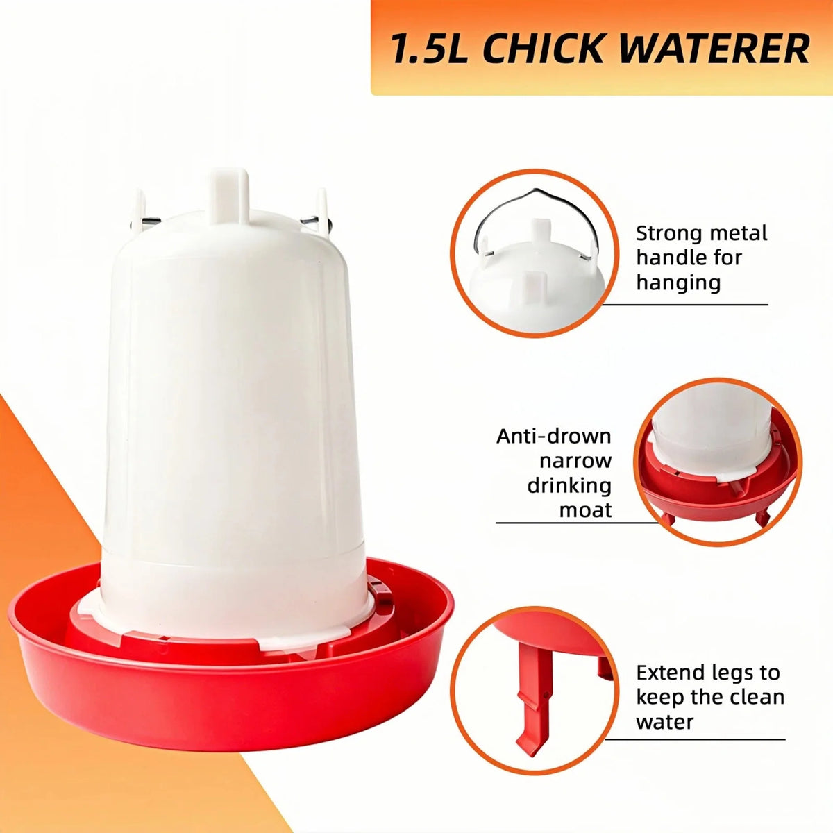 Adjustable Chick Feeder & Waterer Set – 2-Piece Brooder Kit