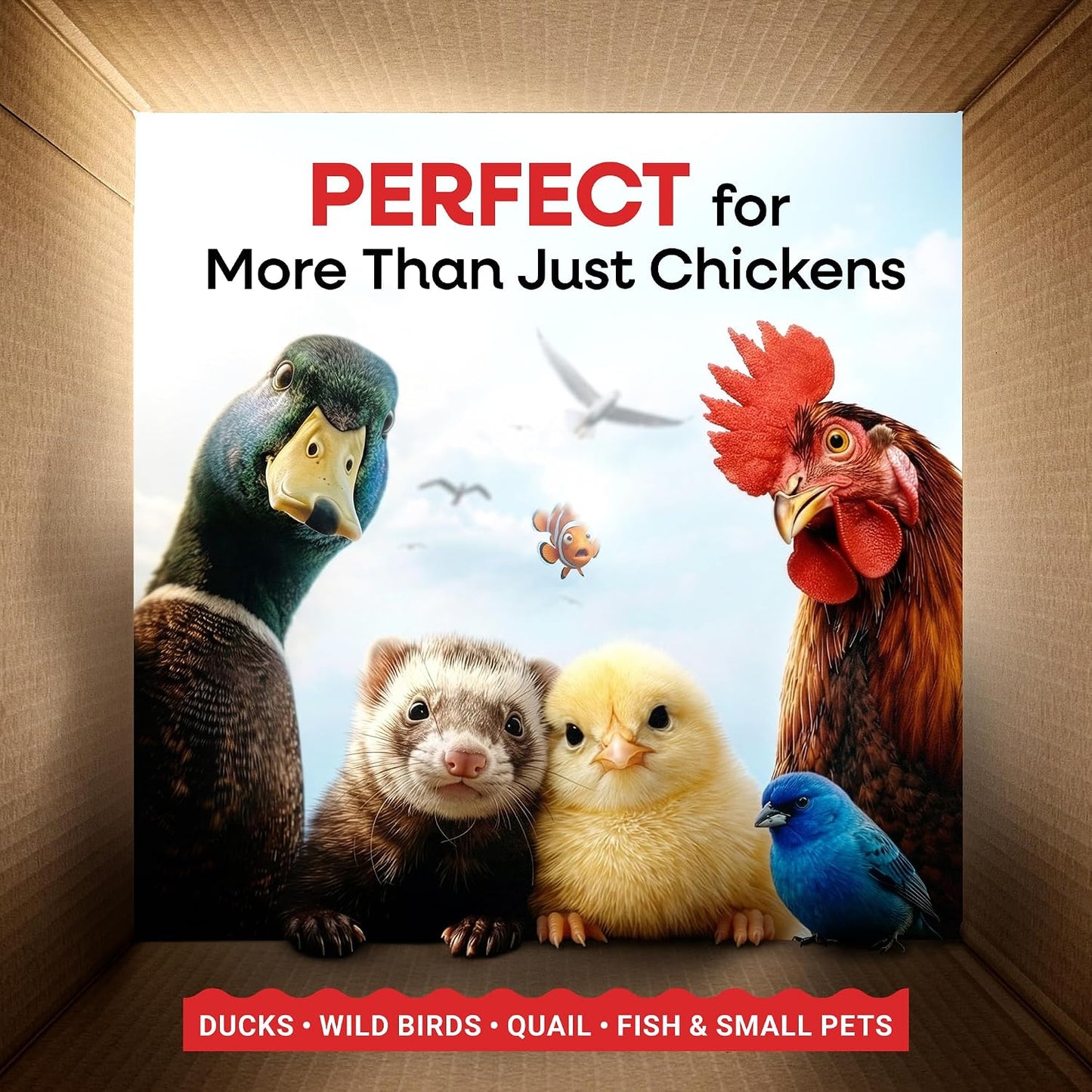 Dried Mealworms Non-Gmo 5 Lb High-Protein for Chickens & Birds | Perfect High-Protein Treat for Ducks, Wild Birds & Bluebirds, Whole Large Dried Mealworms Bulk, No Additives or Preservatives