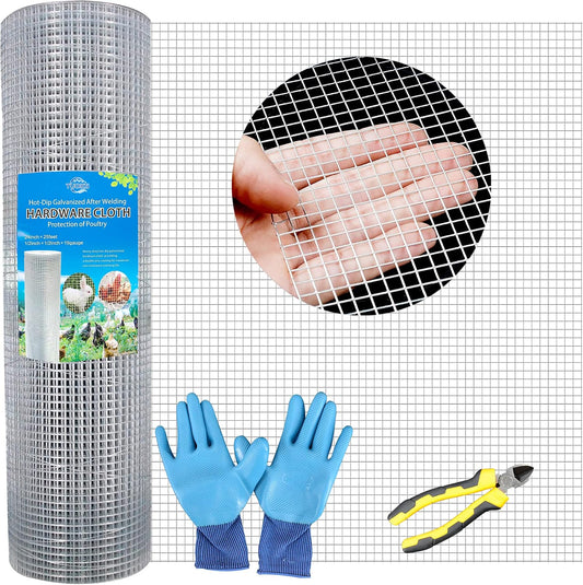Hot-Dip Galvanized 1/2In Hardware Cloth 24X25Ft 19G Chicken Wire | Chinken Fencing Coop