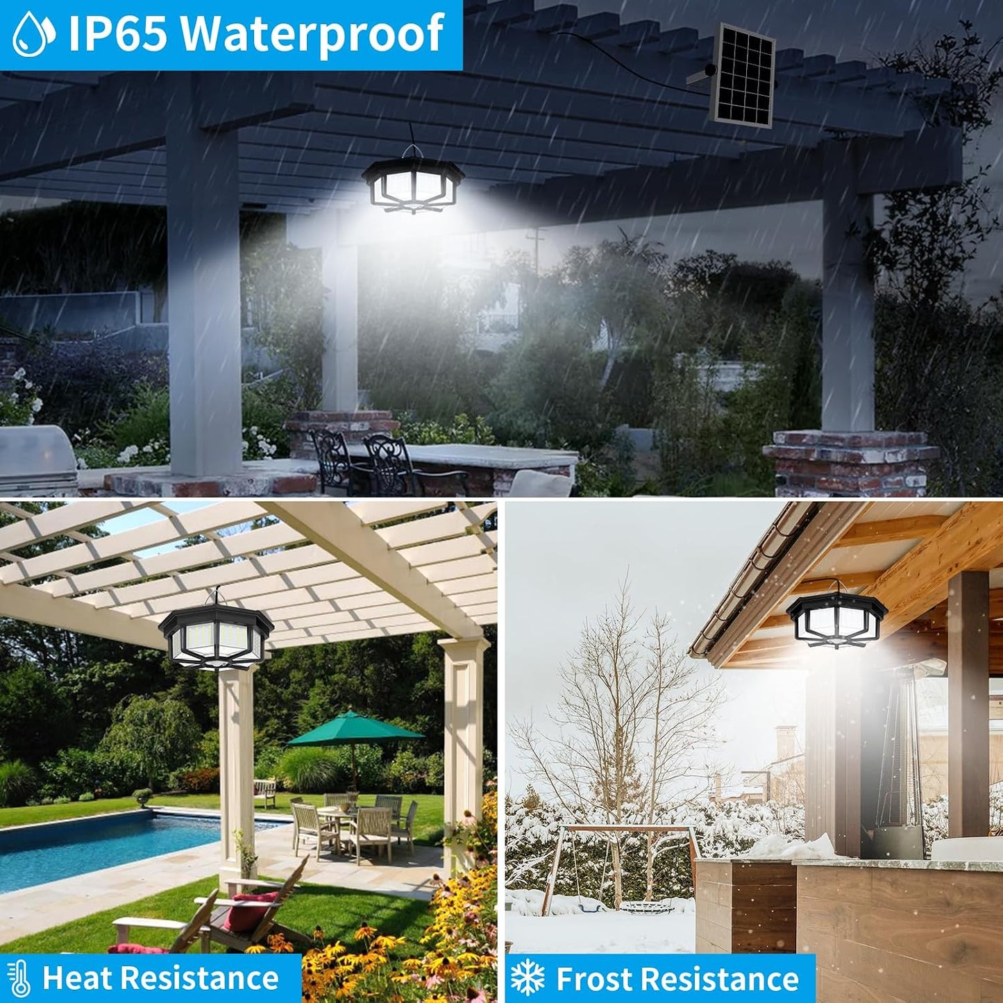 Solar Shed Light Indoor Outdoor,  288LED Solar Powered Motion Sensor Pendant Light Daytime Available, Solar Indoor Lights with 5 Lighting Modes & Remote for Shed Gazebo Barn Garage Home