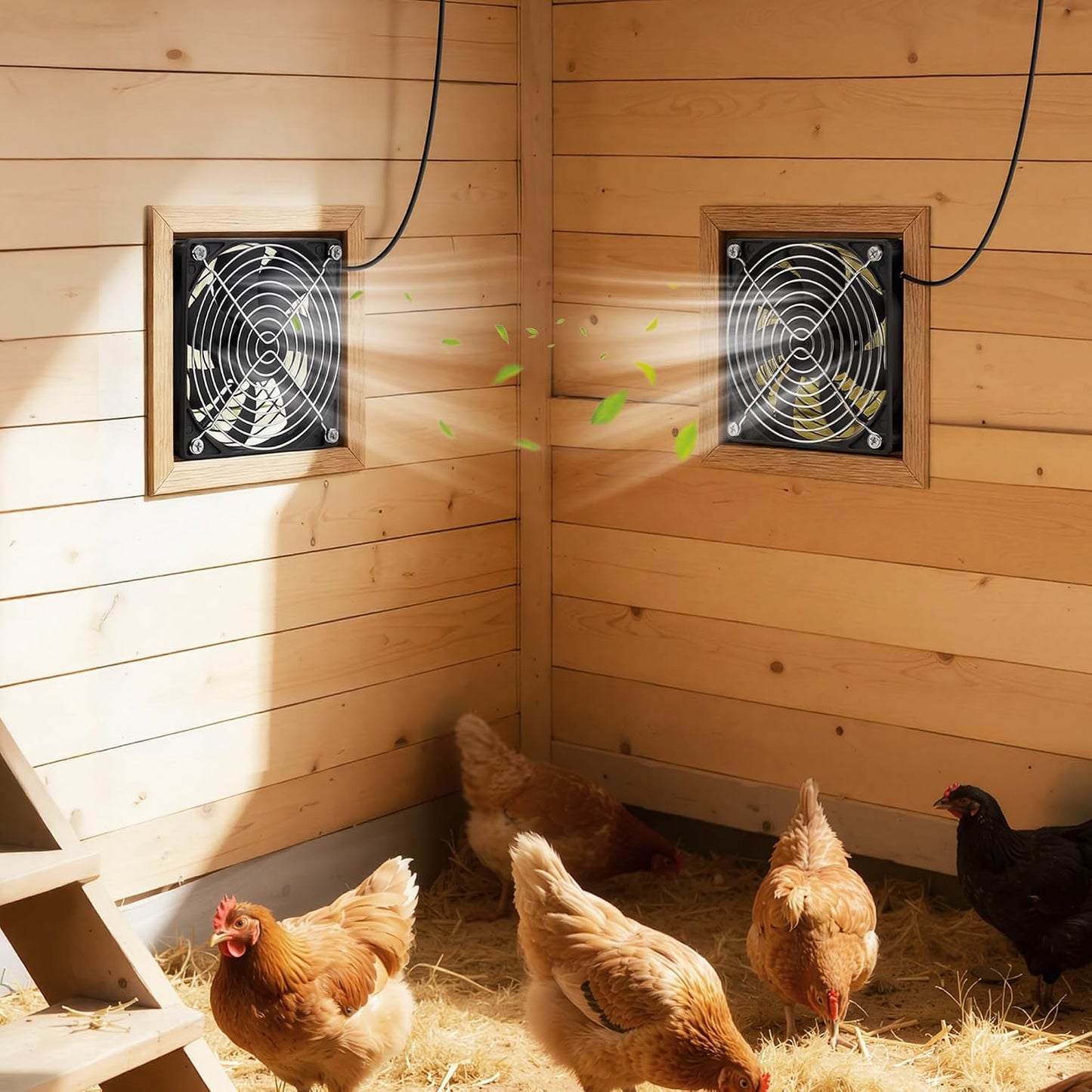 30W Solar Chicken Coop Ventilation Fan Kit – Dual High-Speed Fans