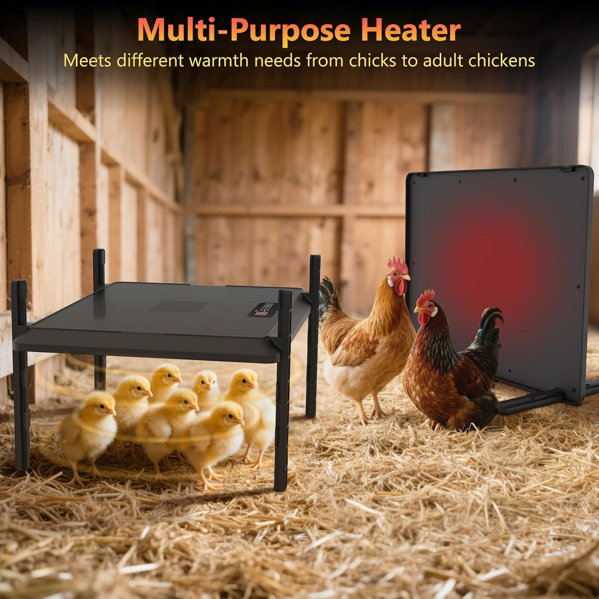 75W chick brooder plate with timer and adjustable heat